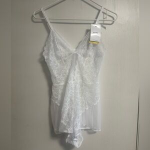 DKNY White Lace Teddy